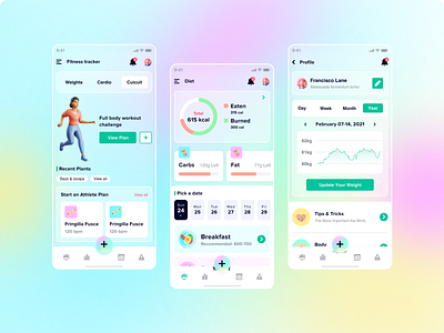 Fitness App Concept 2021 trend 3d clean exercise figma fitness fitness app glassmorphism gym minimal mobile app mobile app design mobile apps mvp ui uidesign uiux ux workout