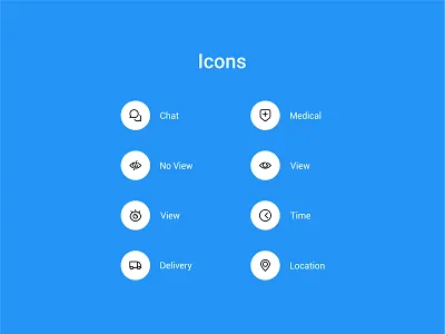Icons app branding chat delivery icon location medical no view no view time ui ux view