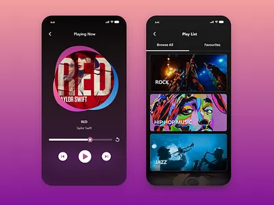 Simple music treat app branding calm dark shade fun instrumental interaction design joy listen minimal music music app music player peace player rock sketch songs tiktok trending