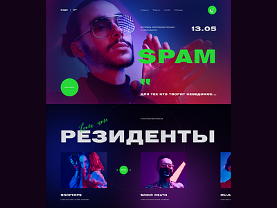 Fest Home Page Concept blue branding color concept design electro fest homepage landing minimal music pink promo uiux website