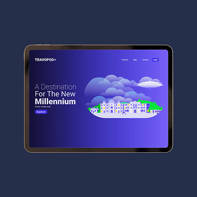 Travopod Travel Hub Web Landing page animation branding branding logo print covid19 corona virus icon illustration instagram minimal ui ux