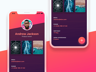 iPhone Profile Screen UI app apple colorful colors design design app gradient ios iphone iphone ui iphone x mobile mobile ui mobiledesign mockup profile profile page ui uiuxdesign ux