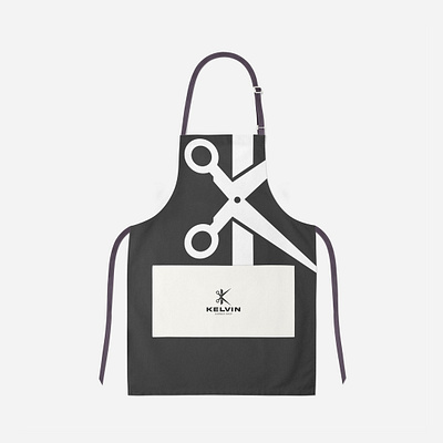 Kelvin Barber shop - Apron design barber brand brand identity logo design