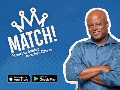 MATCH! Maurice Ashley teaches Chess branding chess grandmaster logo logo design logodesign match maurice ashley