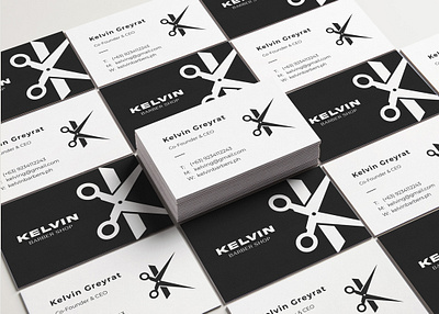 Kelvin Barber Shop - Business Card barber barbershop brand brand identity branding businesscard card logodesign