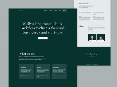 Shapes by Sons - Refresh agency agency landing page agency website clean design design agency design studio green homepage landing page landing page concept onepage services ui web web agency web desgin web design website website design