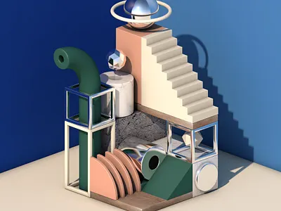 Installation 3d 3d art 3d modeling c4d cinema4d design illustration installation installation art