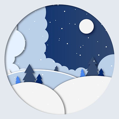 Winter painting design illustration vector