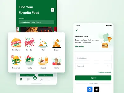 Food Delivery App app food delivery home sign in