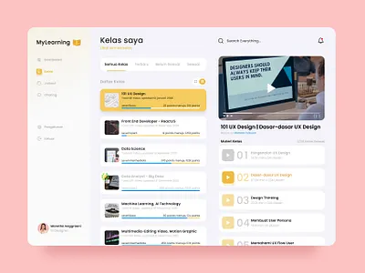 Online course user dashboard dashboard ui learning management system learning platform online course ui ux