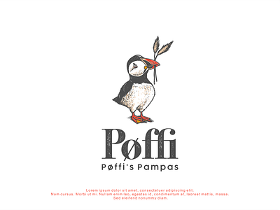 Logo design for Poffi branding design handrawn illustration logo logodesign modern pampas retro vector vintage