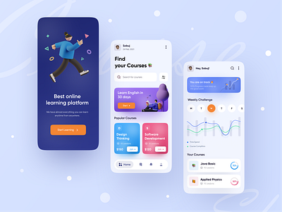 Course App UI Exploration 📚❤️ app design app ui best design best shot course creative design creative design dribbble best shot education app ios android interface minimal clean new trend modern design popular design popular shot popular trending graphics productdesign trending ui