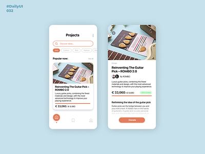 Crowdfunding Campaign. DailyUI: 032 032 appdesign crowdfunding crowdfunding campaign crowdfundingcampaign dailyui001 dailyui032 dailyuichallenge funding kickstarter mobile app design mobiledesign