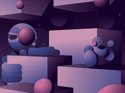 Here Again abstract badge branding character flat gradient illustration illustrator minimal simple