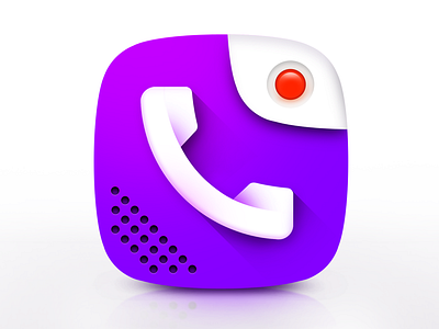 Call Recorder App Icon 3d icon app app icon call callrecorder creative design game icon icon design illustrator phone phone icon photoshop playgoogle recorder ui viber vibrant