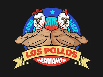 los pollos hermanos adobe breaking bad design illustration illustrator lucha libre luchadore mexico tacos teeshirt typography vector vector art vintage