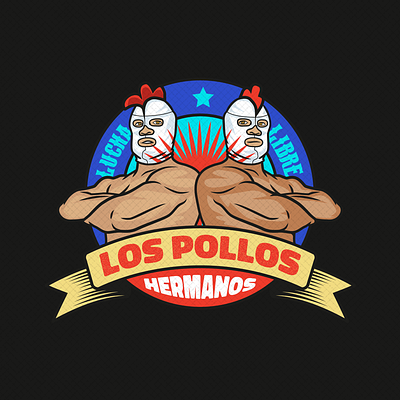 los pollos hermanos adobe breaking bad design illustration illustrator lucha libre luchadore mexico tacos teeshirt typography vector vector art vintage