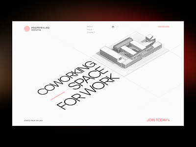 Prom coworking - design concept artwork coworking digitalart hero hero image ui ux