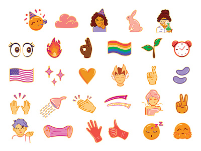 Hally Hair - Custom Emojis beauty branding branding design creative branding custom emoji custom emoji set custom set emoji design emoji set emojis hair dye hair product icon set