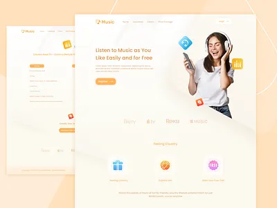 Music Website branding business company profile homepage landingpage music music app music player ui ux webdesign website