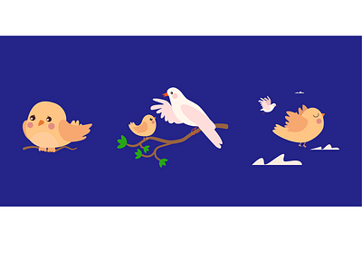 Birds 2d app bird birds illustration logo plant