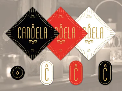 Candela_2 branding candle candle manufacturer graphic design icon label label design light logo logodesign logos logotype luxurious mark packaging packaging design print print design scented candles visual identity