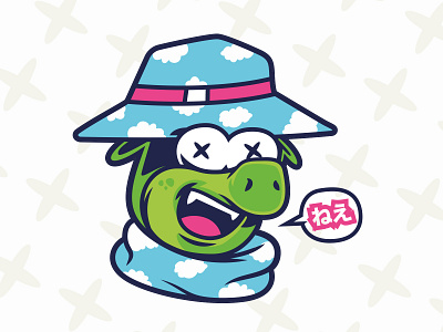 Turtle in clouds character charactersdesign cloud design graffiti hat hera illustration turtle turtle logo vector