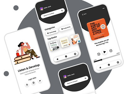 Audiobook ui app design app designer app ui app ui design app uiux branding design typography ui uidesign uidesigner uiux user experience user interface design userinterface ux uxdesign