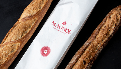 Magnol Logo Stamped bakery brand branding bread design fancy identity logo type typography wordmark