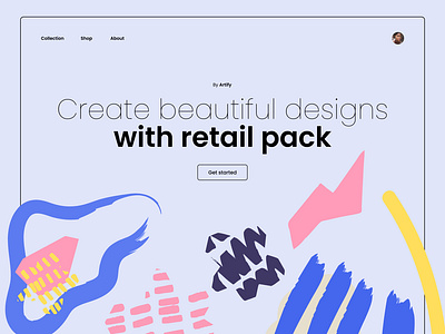 Home Page Retail Pack home page landing landingpage minimal pack pack design poppins product shapes ui ux web web design webdesign website design