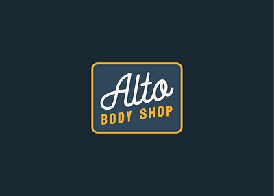 Alto Body Shop Logo Badge 80s badge branding cars design emblem graphic design icon logo old school retro typography vector vintage