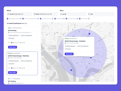 Booking system for Car Parks