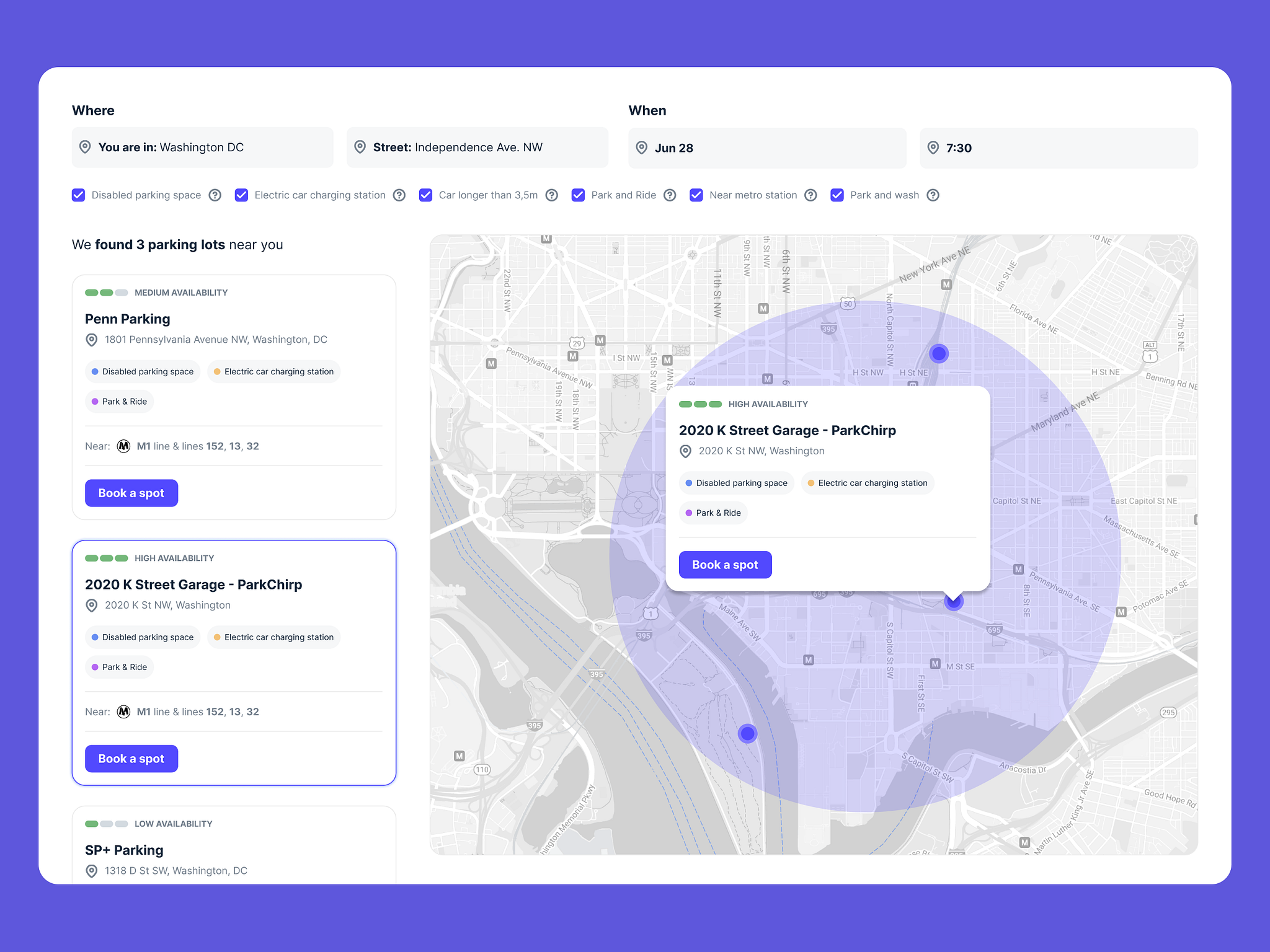 Booking system for Car Parks by Michał Ptaszyński on Dribbble