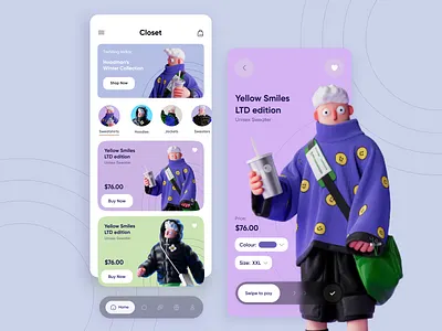 Concept UI: Fashion Ecommerce brand branding clothing ecommerce fashion figma illlustration shop store ui winter