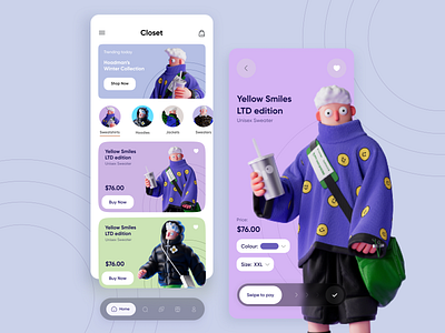 Concept UI: Fashion Ecommerce brand branding clothing ecommerce fashion figma illlustration shop store ui winter