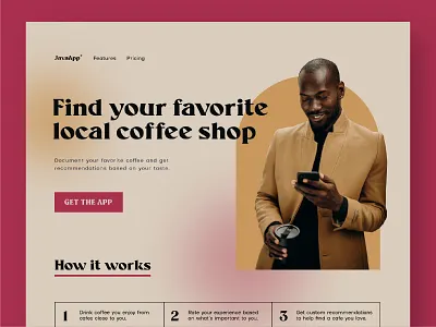 JavaApp Landing Page Concept app coffee design marketing product ui ux web web design website
