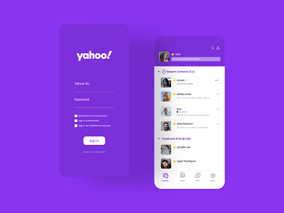 Yahoo Messenger App app design messenger messenger app minimal ui ux yahoo