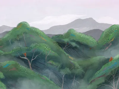 Borneo borneo conservation forest illustration indonesia jungle nature orangutan