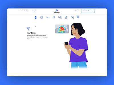 Assured Product Page animation insurance product page scroll animation web design webflow