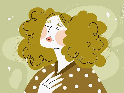 curly curly hair fashion illustration women