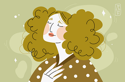 curly curly hair fashion illustration women