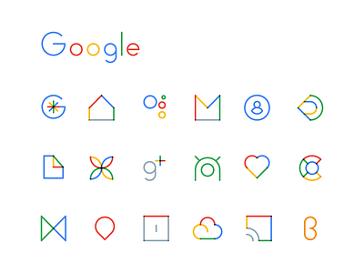 Google icons blue brand branding color design green grid icon icons identity illustration line lineal logo process red swiss typography vector yellow