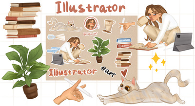 Stickers art artist design illustraion illustration logo procreate sketch sticker typography web