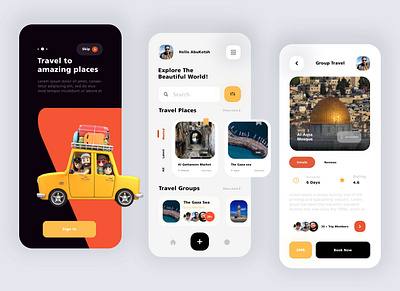 Travel app concept UI animation app concept concept design design form forms illustration login sign in travel app ui uiux ux