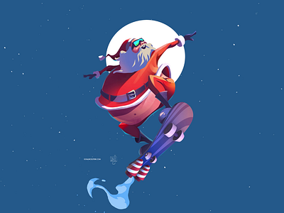 Santa Collaboration with Sam Ji animated gif animated video animation christmas collab collaboration collaborative content creation fun gif gif animation moon moonlight motion design motion graphics motiongraphics santa skateboard skateboard graphics skateboarding