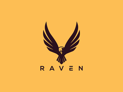 Raven Logo app bird logo black bird branding crow crow logo crows darkness design game illustration logo raven raven logo ravens strong ui ux vector