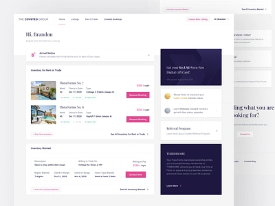 The Coveted ⌁ Real Estate Online Booking Experience apartment app blue booking booking experience branding clean dashboard design experience house loyalty minimalist npw pink product real estate rewards the coveted white