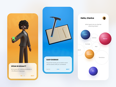 Movie App 3d 3d art 3d character 3d character modeling 3d modeling app design designer dribbble minimal movieapp popular shot ui ui deisgn ui designer uiux uix user experience user interface ux