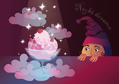 night dreams illustration vector