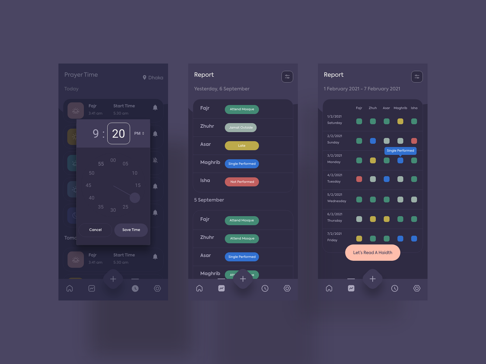 Prayer Tracker App by Razy Hassan on Dribbble